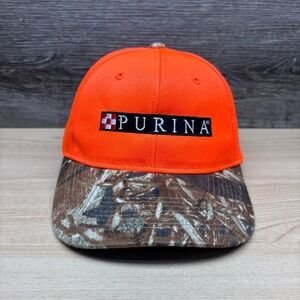 Purina Hat Cap Strap Back Orange Camo Denver Logo Hunting Farm Promo Outdoors